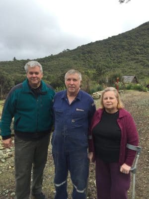 John with serpentine mine owners, Mike and Eleanor